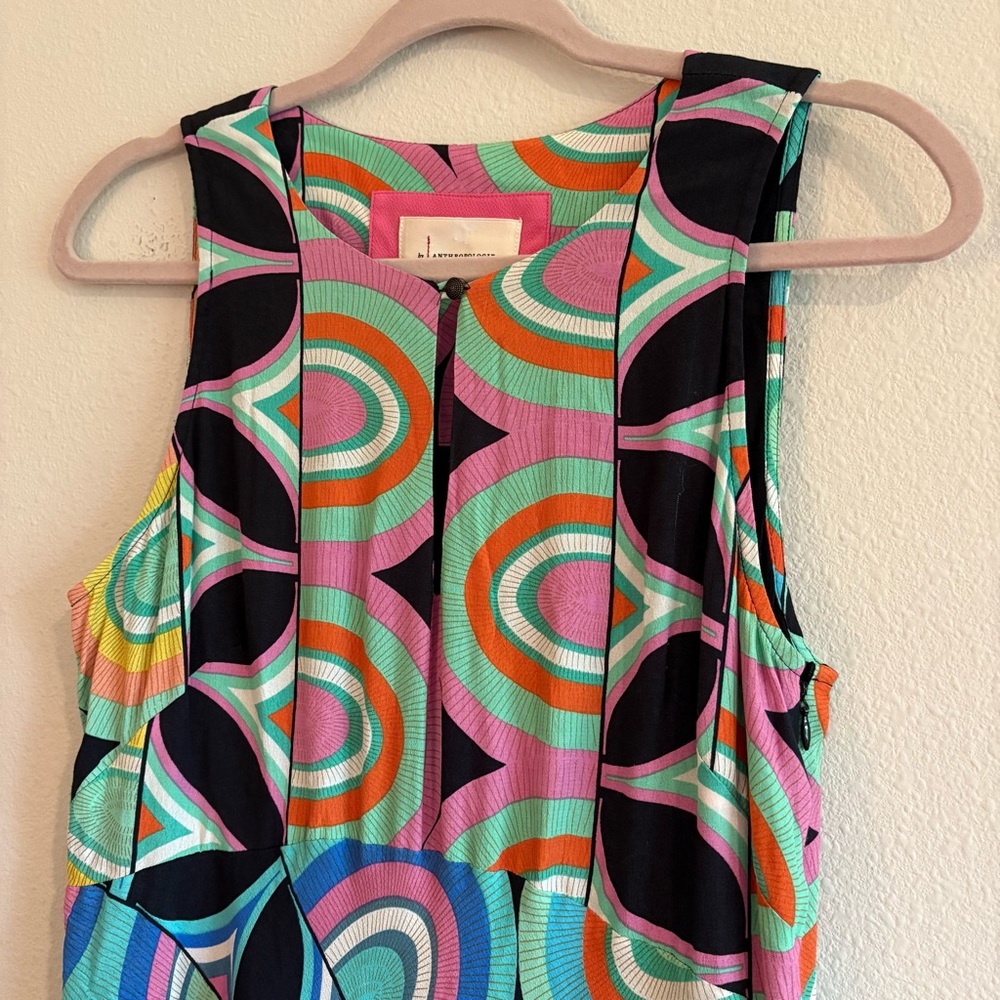 Anthropologie Kenzie Asymmetrical Dress Knee-Length Sleeveless Women’s 10 Retro - Picture 6 of 10